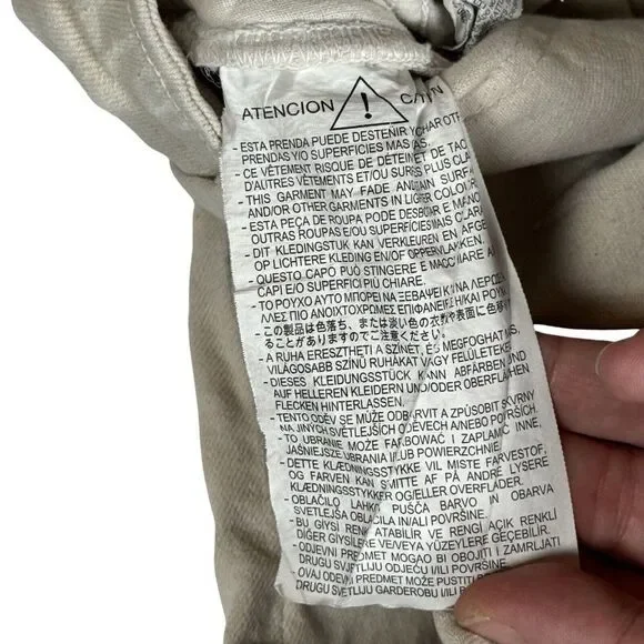 Zara Marine Straight Pants Womens White Denim High Rise Raw Hem Size 4 - Picture 9 of 11